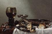 unknow artist Still life with a roemer and watch. USA oil painting artist